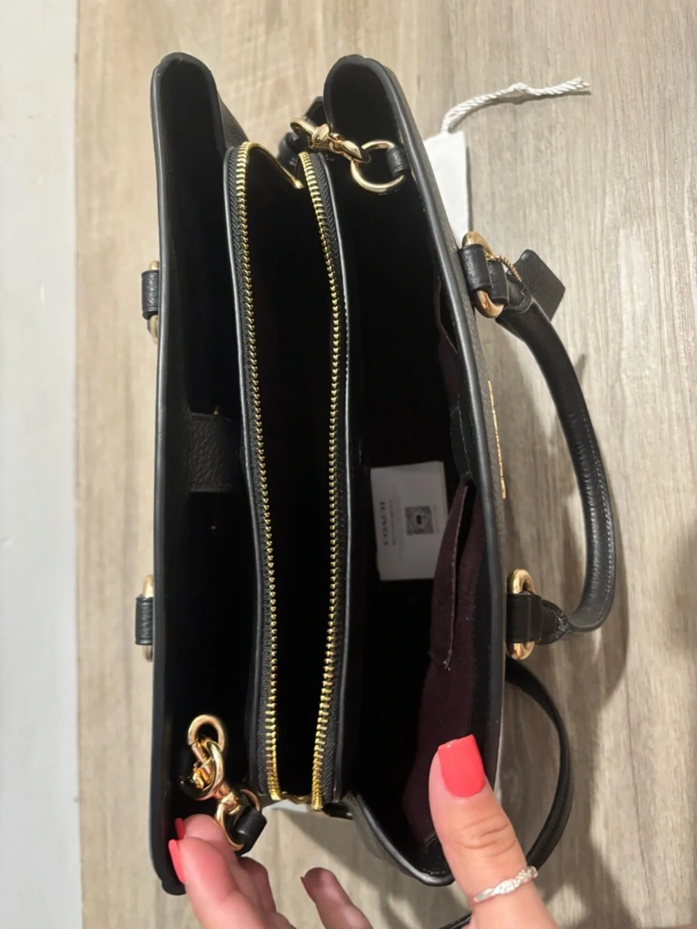 Coach Black Pebbled Leather Satchel with Gold Hardware - Picture 5 of 10